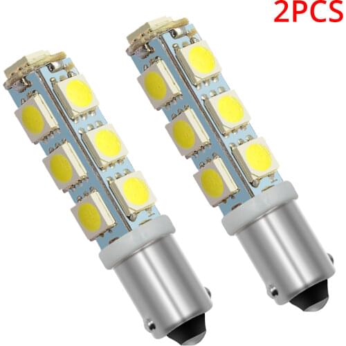 2X T11 Ba9s T4W 5050 13smd White Auto Car Led Marker Lamp License Plate Light Festoon Dome Door Bulb Parking Wedge Turn Signal
