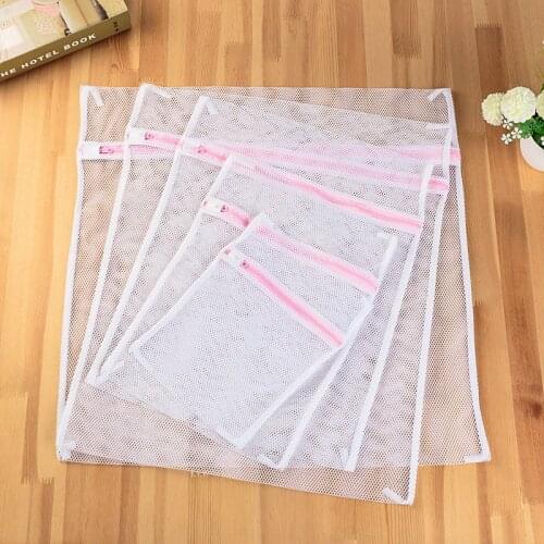 5PCS/SET White Coarse Mesh Laundry Bags for Washing Machines Lingerie Laundry Wash Bags Modern PET+PE Polyester Laundry Bag