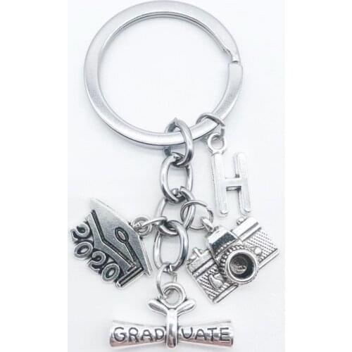A-Z Letter 2020 Graduation Season Ceremony Meaning Keychain Camera Pen Graduation Certificate Key Classmate Gift