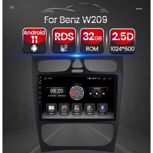 Android 11 4-Core 2GB+32GB Car Multimedia Player Autoradio For Mercedes/Benz/CLK/W209/W203/W208/W463/Vaneo/Viano/Vito BT No DVD