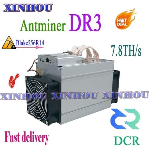 Used DCR Miner Antminer DR3 7.8TH/S Blake256R14 Asic Miner Better Than WhatsMiner D1 Innosilicon D9 FFMINER D18 S9 Z9 Z11 S17 T3