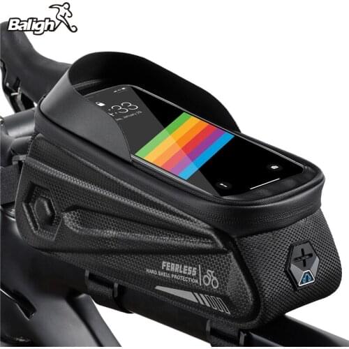 Balight Bike Bicycle Front Top Tube Bag Touch Screen Phone Case Bag Waterproof Cycling Phone Mount for MTB Frame Handlebar Bag