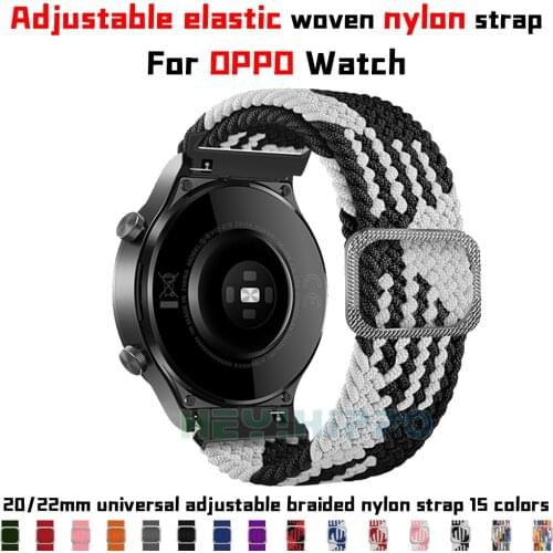 Stretch Weave nylon strap For OPPO Watch Adjustable fiber braided band for oppowatch 41mm 46mm accessories