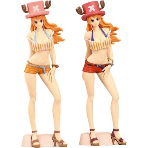 One Piece Anime Action Figure Tony Tony Chopper 21cm PVC Statue Oversized Nami Figma Doll Desktop Collection Toys For Children