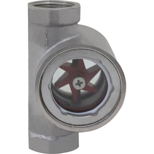 Water Oil 1/4" 3/8" 1/2" 3/4" 1" - 2" BSPT Female Window Sight Glass Flow Indicator With Impeller Stainless Steel