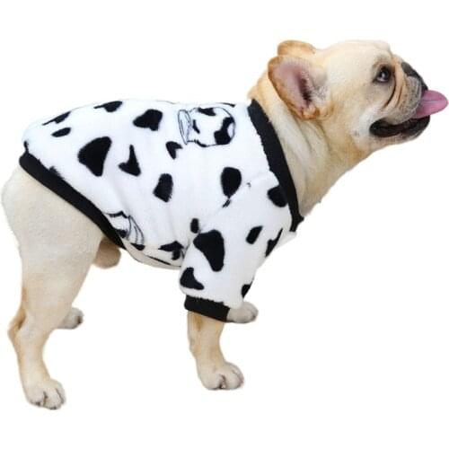 Coral Fleece Dog Hoodie French Bulldog Clothes Winter Pug Clothing Poodle Schnauzer Corgi Costume Soft Dog Pajamas Coat Dropship