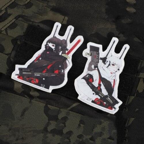 Mechanical Mask Girl Warrior Embroidery Military Patches Printing Tactical Badge Stickers For Clothes Bag Outdoor Accessories