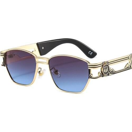 D&T 2021 New Fashion Square Shield Sunglasses Women Men Quality Gradient Lens Luxury Alloy Frame Cool Logo Brand Designer UV400