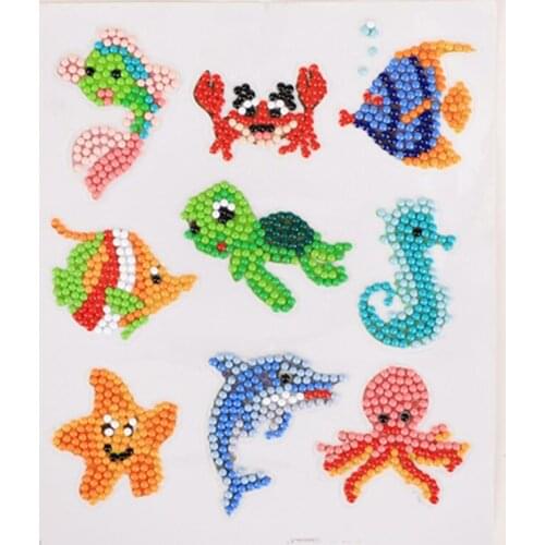 Sea Animals 5D Diamond Painting Stickers DIY Diamond Embroidery Cross Stitch Children Picture Of Rhinestone Mini Pattern Decor