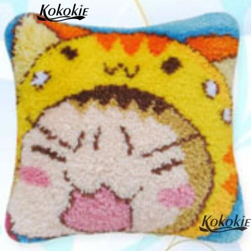 3d Latch Hook Pillow Kits baby Needlework DIY carpet Crocheting Kit Rug Yarn Handmade Unfinished Embroidery Pillowcase