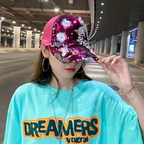 New Cartoon sequins Cotton Cap Hip Hop Caps Unisex Baseball Cap for Women and Men Fashion Embroidery Hats Casual Snapback Hat