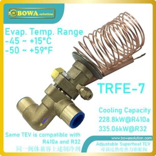 230KW R410a TEV matches semi-hermetic screw compressors used in water chillers, brine unit or blast freezers
