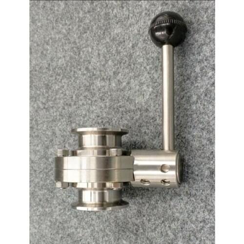 Sanitary Tri Clamp Butterfly Valve SS304 Stainless Steel Butterfly Valve Food Grade 57mm/63mm/76mm/89mm/102mm