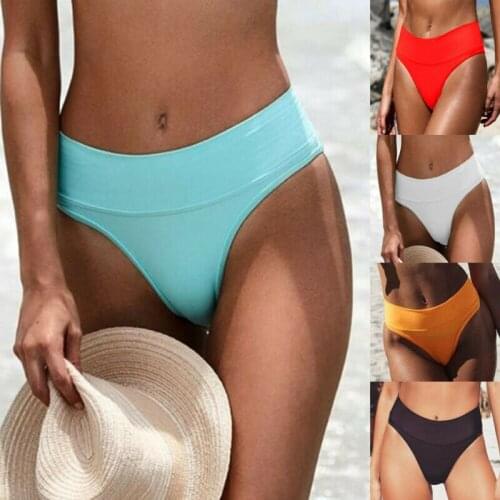 Sexy Womens Hot Swimming Trunks One-Piece Bikini Shorts Brief Thong Bottom Brazilian High Waist Swimwear Beachwear Bathing Suit