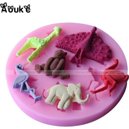 3D Animal World Shape Silicone Mold Fondant Chocolate Moulds Candy Cake Molds Embossed Baking Molds DIY Wedding Decoration Tools