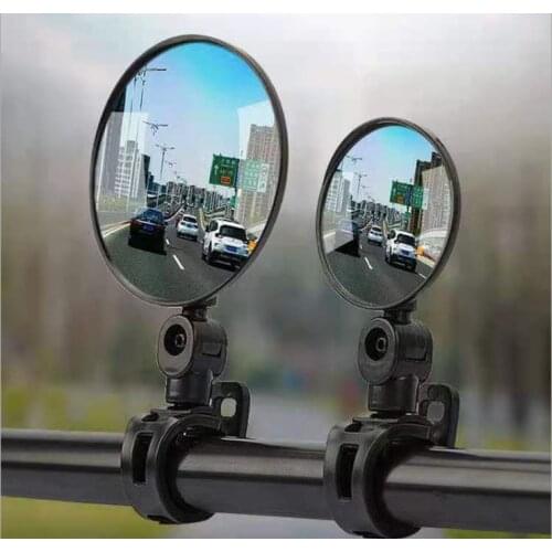 Bicycle accessories wide-angle convex mirror mountain bike accessories bicycle large round reflector silicone handle rearview mi