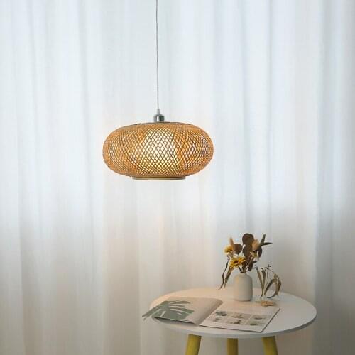 Southeast Asia LED Pendant Lamp Bamboo Wicker Rattan Lantern Pendant Lights Modern Tea Room Lamp Nordic Japanese Tatami Lamps