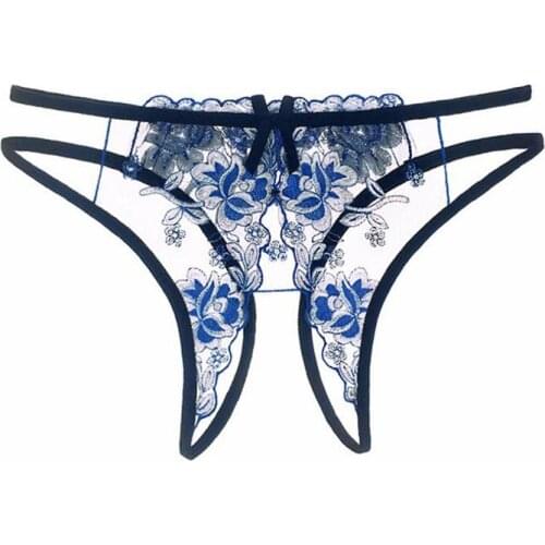 ZZIYEETTM 1pc Womens Sexy Lace Low-Waist G-String Ladies Transparent Hollow Exotic Apparel Lingerie Underpants