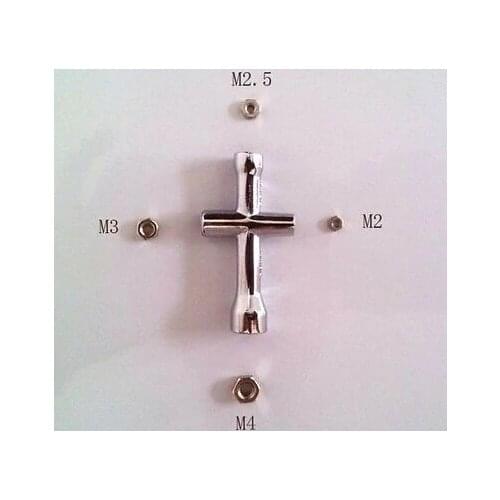 1pcs Hexagon Nuts Cross Wrench for M4/M3/M2.5/M2