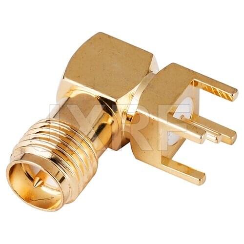 The factory sales 10PCS RP-SMA Female RIGHT Angle Solder PCB Mount RF Connectors SMA Jack Receptacle Solder fast ship