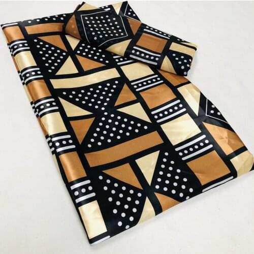 100% Cotton Silk Prints Fabric 2019 Ankara Satin Wax High Quality 5+2yards African Fabric for Party Dress Factory direct selling