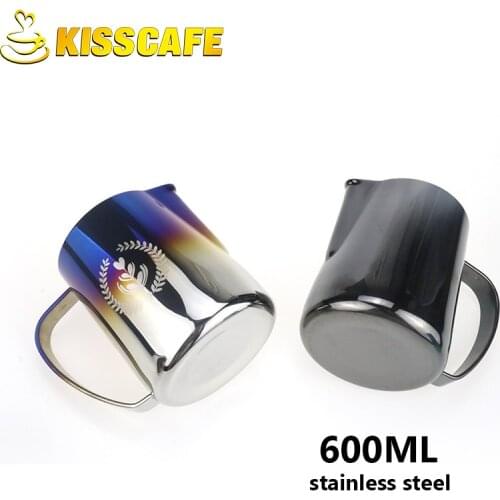 350/600ml Stainless Steel Frothing Pitcher Pull Flower Cup Latte Milk Jug Coffee Milk Mug Frother Milk Foaming Tool Coffeware