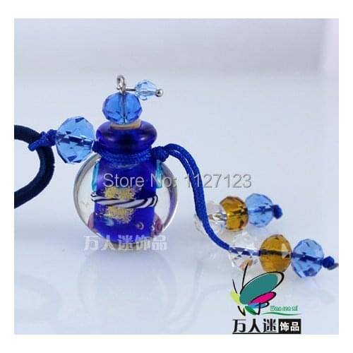 Free shipping !!5pcs Essential oil bottle necklace (dark blue),fragrance bottle pendant,Aroma oil necklace