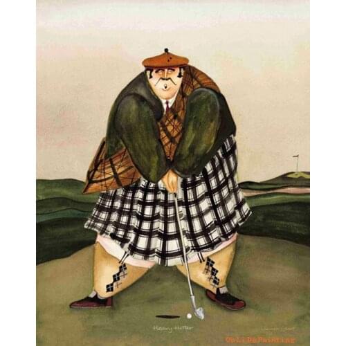 Free shipping cartoon figure golf landscape set oil painting canvas painting prints on canvas wall art decoration pictures