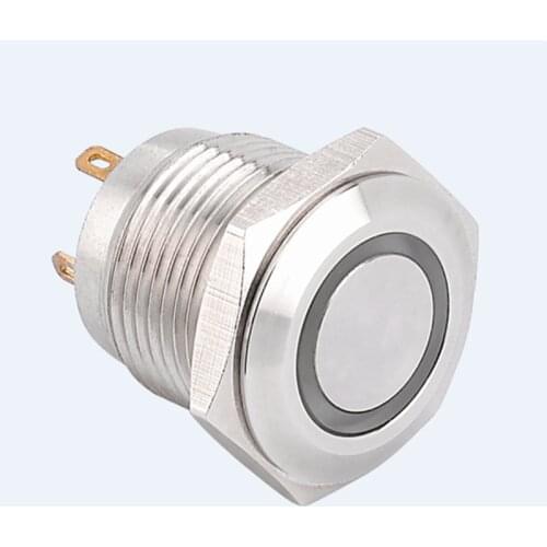 ELEWIND 16mm 1NO push button switch With circle light (PM161F-10E/J/B/12V/S)