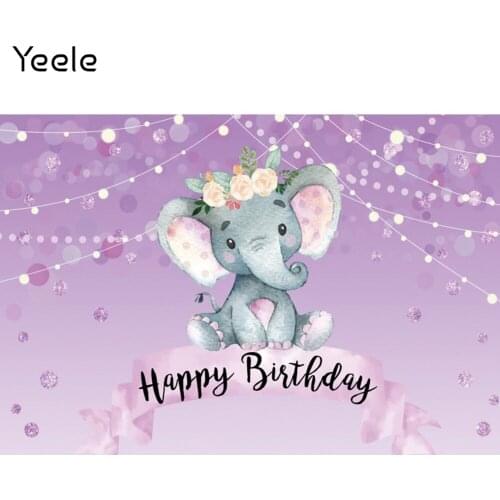 Yeele Photocall Birthday Backdrop Glitter Baby Shower Elephant Portrait Photography Background Photo Studio Photographic Prop