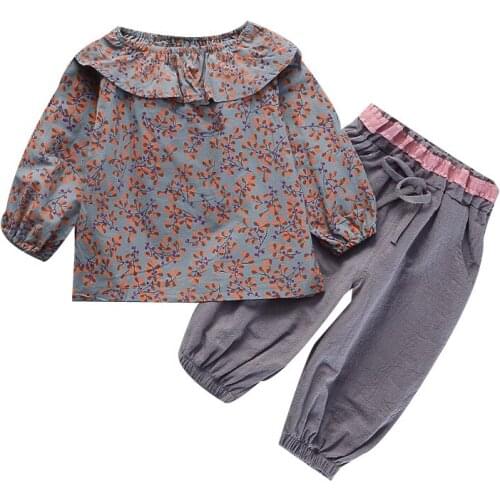 Spring Children Cotton Baby Girls Clothes Printed T Shirts Pants 2Pcs/sets Outfit Kid Fashion Toddler Casual Clothing Tracksuits