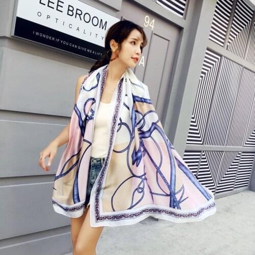 Mingjiebihuo New chain printing soft spring and autumn Europe and the United States fashion sun shade women girls shawl