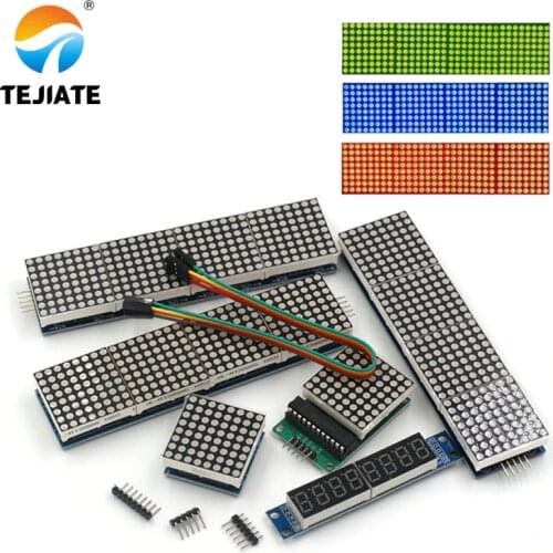 MAX7219 Dot Matrix Module For Arduino Microcontroller 4 In One Display with 5P Line 4 in 1 Control Drive LED Display Module