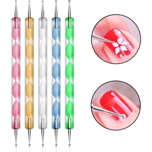 A0ND Nail Art Supplies Nail Art Tools Set 15Pcs Nail Painting Brushes 5Pcs Nail Dotting Pen Nail Striping Tape Rhinestone