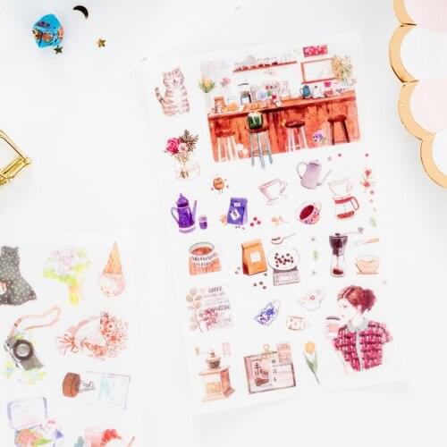 6 pcs/pack Meet Art Young People Sticker Stickers Diary Sticker Scrapbook Decoration PVC Stationery Stickers