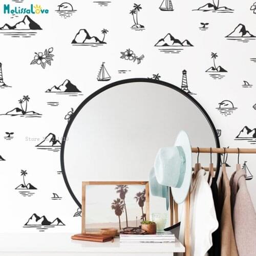 Hawaii Beach Wall Decals Home Living Room Bedroom Decor Nursery Decoration DIY Stickers Removable For Kids Unique Gift YT5064