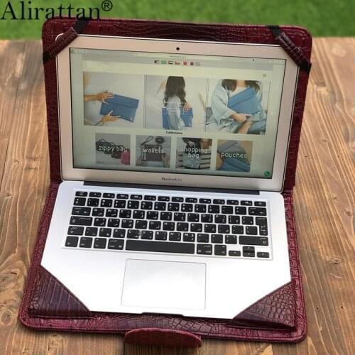 Alirattan New Laptop Sleeve Bag Fashion Notebook Case Cover Pouch For 13 inches Macbook Laptop Holder Python Crocodile Pattern
