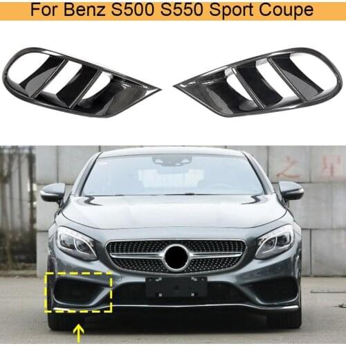 Car Front Bumper Fog Light Covers For Mercedes-Benz S Class S500 S550 Sport Coupe 2014-2017 Air Vent Covers Trims Dry Carbon