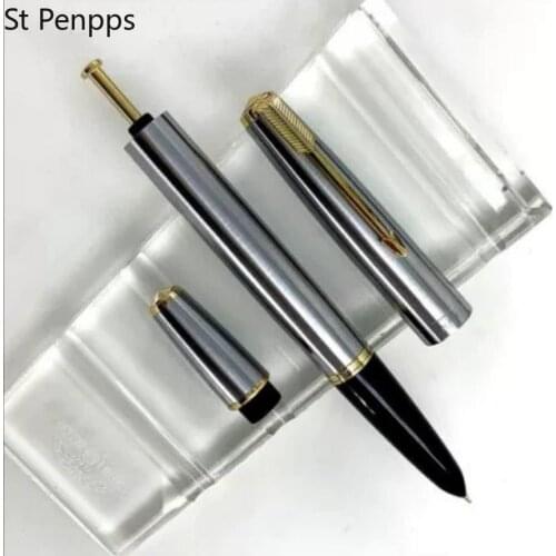 Wing Sung 601 Vacumatic Fountain Pen Steel Ink Pen Piston Type Golden Cap F Hooded Nib Stationery Office school supplies