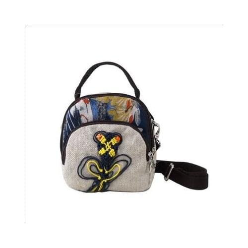 Hot animal string appliques mini shopping handbags!Nice national prints women casual shoulder bag Versatile multi-use canvas bag