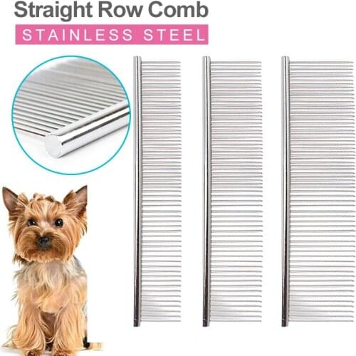 Dog Cat Stainless Steel Comb Straight Row Comb Anti Static Pet Hair Hair Removal Cleaning Beauty Tool Trimmer Combs Pet Supplies