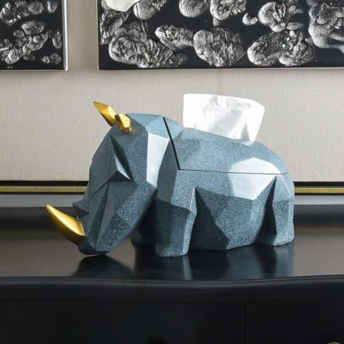 Nordic Luxury Tissue Boxes Creative Simple Animal Resin Living Room Creative Tissue Boxes Boite A Rangement Home Garden DB60ZJ