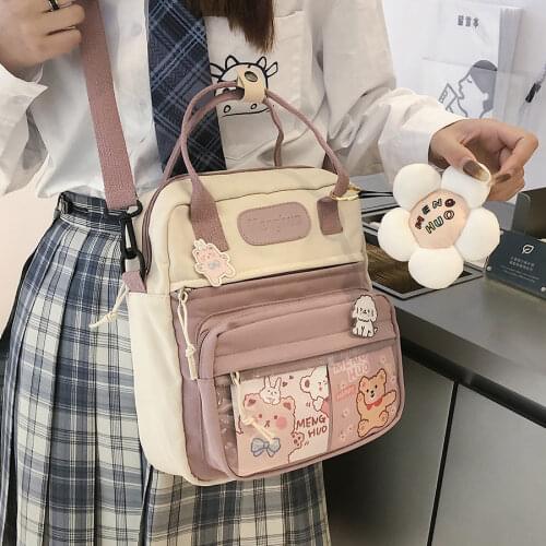 Korean Style Cute Mini Backpacks Women Waterproof Nylon Small Shoulder Bags for Teenage Girls Schoolbags Flower Travel Backpack