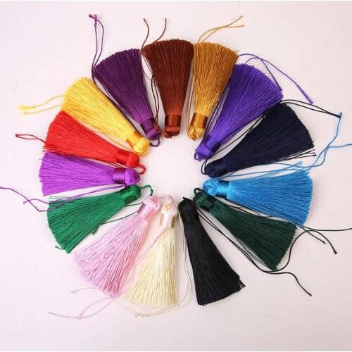 10pcs New 8cm Multicolor Silk Tassel Cord Handmade polyester Thread Tassels Charms for DIY Making Findings Components Material B