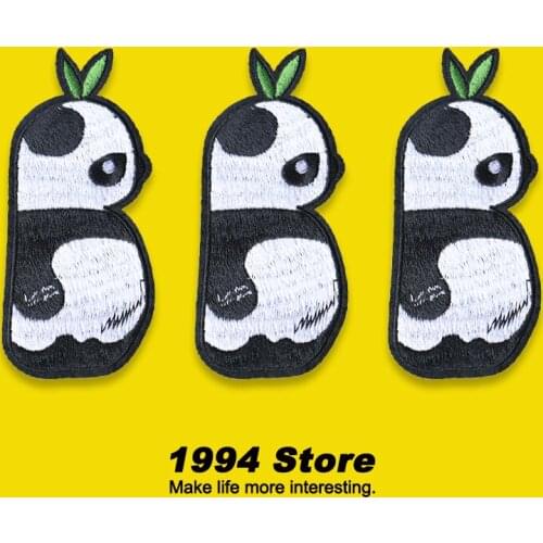 Cute Cartoon Panda Embroidery Patch Ironing Applications Patches For Clothing Animal Clothes Stickers Decorative Badges Sewing
