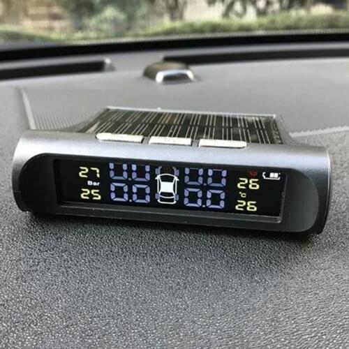 TD1 Wireless TPMS Tire Pressure Monitoring System with 4 Sensors for Car RV Truck Pressure Temperature Black