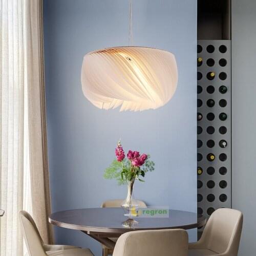 Art gallery paper lamp Acrylic Origami Hanging Lights Nordic bedroom Origami lamp hotel club E27 paper Pendant Light Lighting