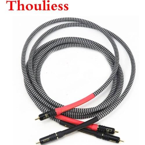 Thouliess Pair HIFI QED Signature OFC Silver-Plated Interconnect RCA Cable with WBT-0144 Gold Plated RCA plugs