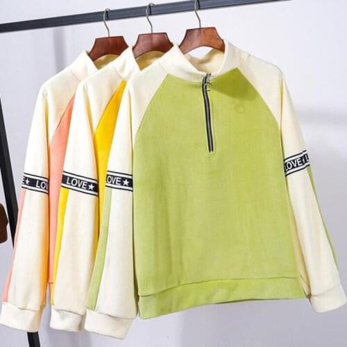 AIYANGA Plus Velvet Hoodies For Women Streetwear Female 2020 Autumn Winter Patchwork Hoodies Casual Sweatshirt New Hip Pop Tops