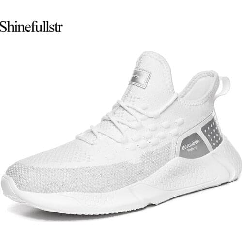 Trend 2020 Light Mens White Running Shoes Zapatillas Hombre Deportiva Simple Lace Up Runing Sneakers Gym Jogging Athletic Shoe